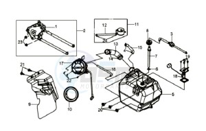 GTS 250 EURO 2 drawing FUEL TANK - FUEL CUT