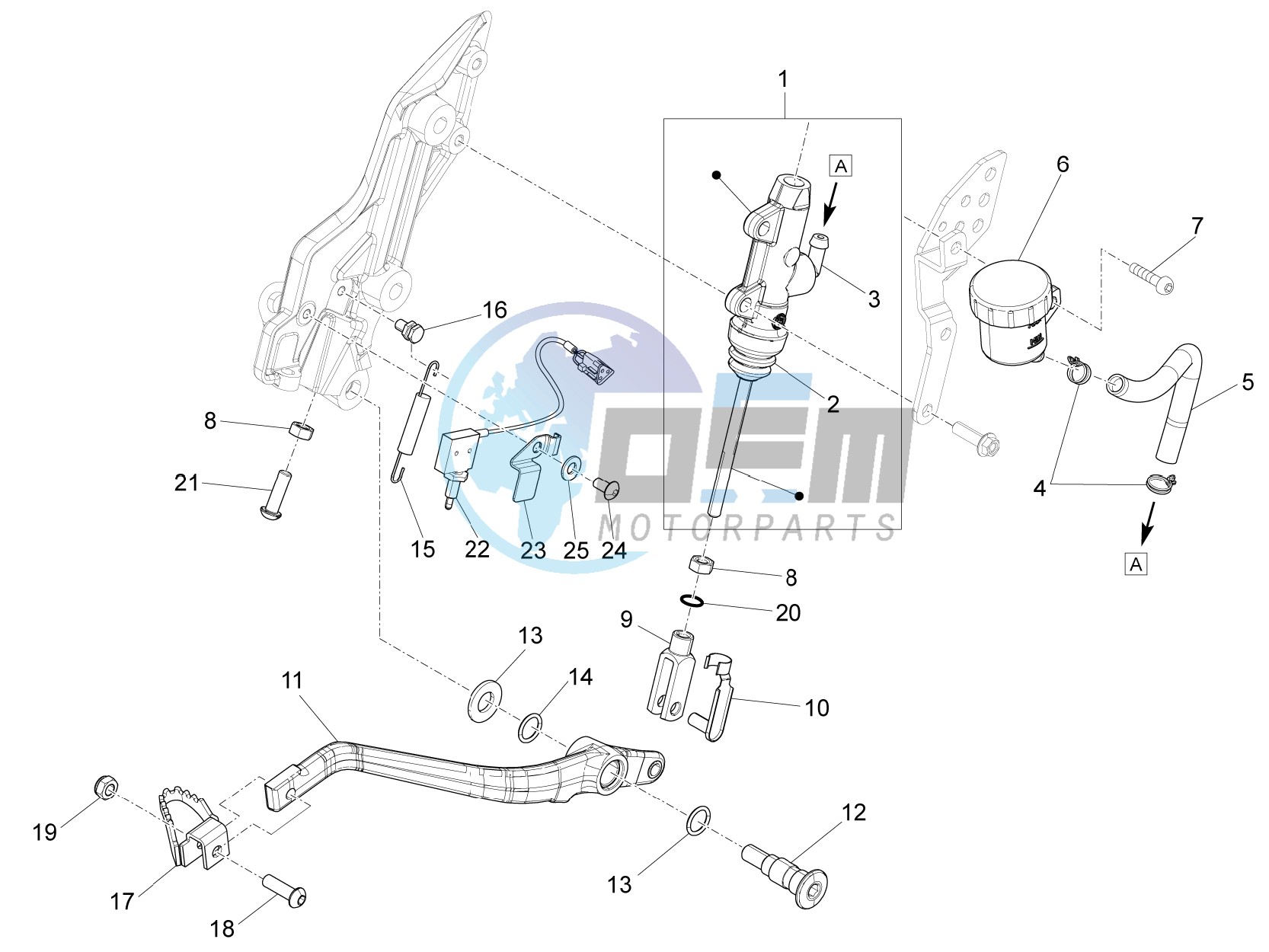 Rear master cylinder