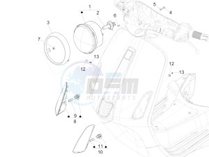 150 4T 3V ie Primavera (APAC, LATAM) (AU, S.A., TH, TN, VT) drawing Front headlamps - Turn signal lamps