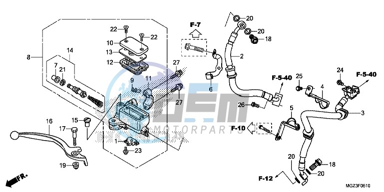 FRONT BRAKE MASTER CYLINDER (ABS)