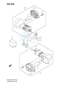 DL650 (E2) V-Strom drawing TURNSIGNAL LAMP (MODEL K9 L0)