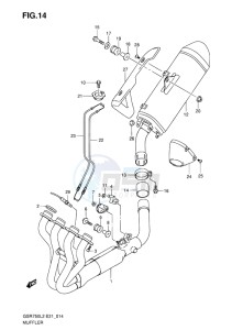 GSR750 EU drawing MUFFLER