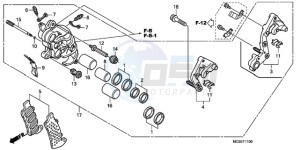 ST1300A9 France - (F / ABS CMF MME) drawing R. FRONT BRAKE CALIPER