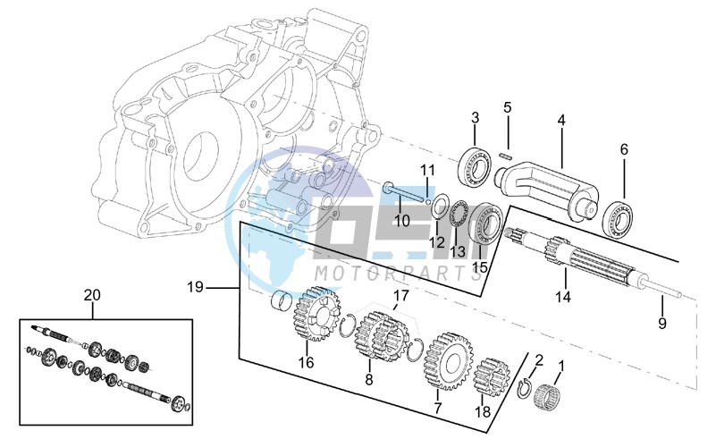 Primary gear shaft