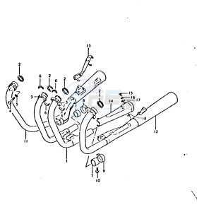 GSX750 (T-X) drawing MUFFLER