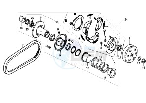 ATTILA - 125 cc drawing DRIVEN PULLEY