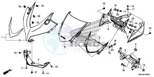 CBR500RE CBR500R UK - (E) drawing UPPER COWL