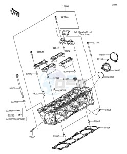 Z1000SX ZX1000LGF FR GB XX (EU ME A(FRICA) drawing Cylinder Head