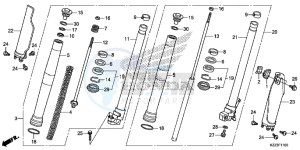 CRF250LE CRF250L Korea - (KO) drawing FRONT FORK