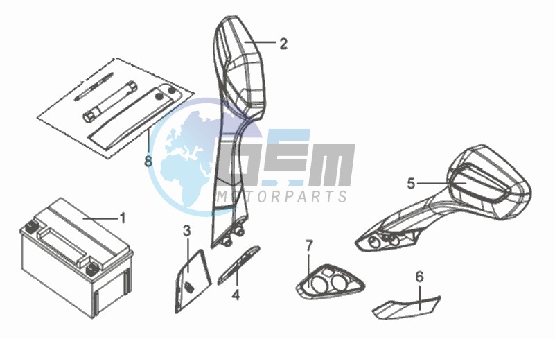 MIRRORS L / R / BATTERY