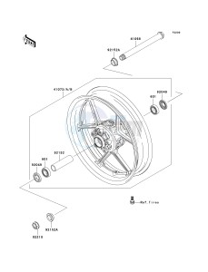 ZX 1000 D [NINJA ZX-10R] (D6F-D7FA) D6F drawing FRONT WHEEL