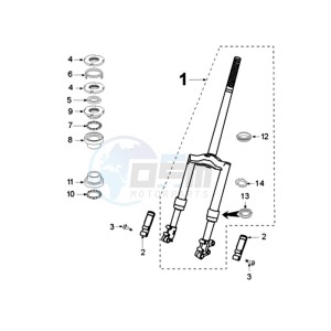 VIVA 2 SL4 A drawing FRONT FORK / STEERINGHEAD