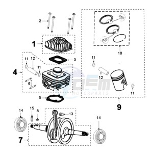 LUDIX 14 EP 2T EU drawing CRANKSHAFT PULSAIR CATS IRON