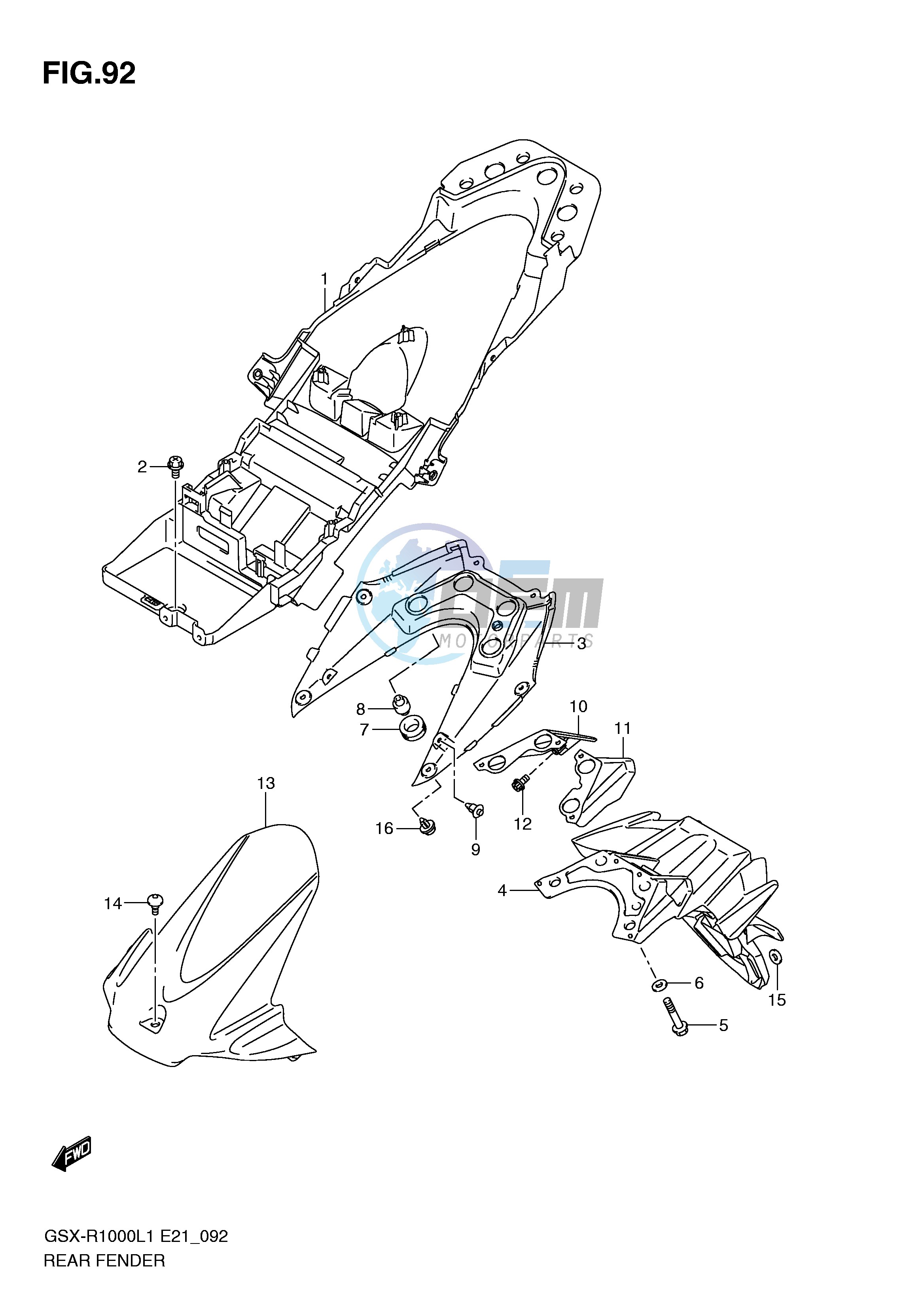 REAR FENDER (GSX-R1000L1 E51)