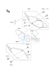 KLX300 A [KLX300R] (A10) A10 drawing SIDE COVERS