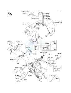 KSV 700 A [KFX700 AND V FORCE] (A1-A2) [KFX700 AND V FORCE] drawing FRONT FENDER-- S- -