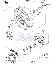 ZX 600 C [NINJA 600R] (C1-C2) [NINJA 600R] drawing REAR WHEEL_CHAIN