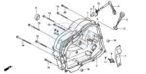 XR80R drawing RIGHT CRANKCASE COVER