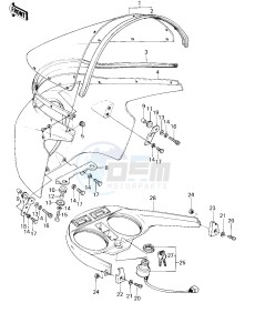 KZ 1000 D [Z1R] (D1) [Z1R] drawing FAIRING_IGNITION SWITCH -- 78 D1- -