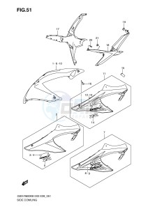 GSX-R600 (E3-E28) drawing SIDE COWLING (MODEL K8)