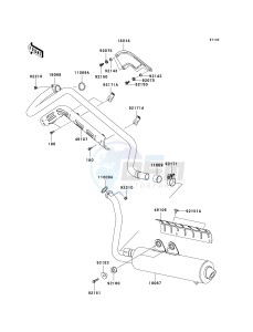 KVF 650 E [BRUTE FORCE 650 4X4 HARDWOODS GREEN HD] (E6F-E9F) E7F drawing MUFFLER-- S- -