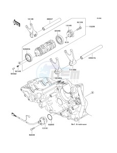 ZX 1000 M [NINJA ZX-10R] (C1) [NINJA ZX-10R] drawing GEAR CHANGE DRUM_SHIFT FORK-- S- -