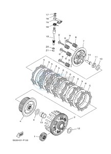 YZF-R3 YZF-R3A 321 R3 (B025) drawing CLUTCH