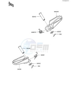 KX 250 D [KX250] (D2) [KX250] drawing FOOTRESTS