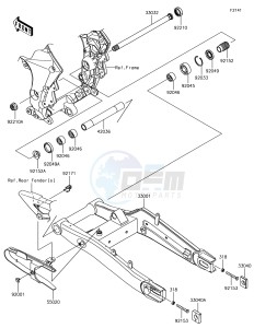 VERSYS 1000 KLZ1000BHF XX (EU ME A(FRICA) drawing Swingarm