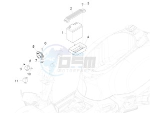 GTS 300 SUPER 4T 4V IE ABS E4 (EMEA) drawing Remote control switches - Battery - Horn