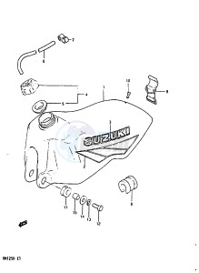 RM125 1983 drawing FUEL TANK