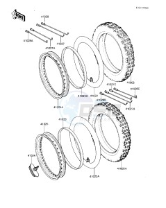 KDX 80 B [KDX80] (B2-B3) [KDX80] drawing WHEELS_TIRES