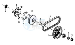 SYMPHONY SR50 drawing CLUTCH / V BELT