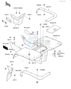 KLF 300 A [BAYOU 300] (A2) [BAYOU 300] drawing REAR FENDER