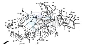 TRX450ES drawing FRONT FENDER (S)