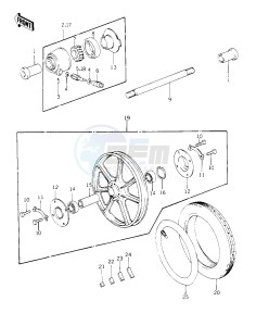 KZ 1000 C [POLICE 1000] (C1-C1A) [POLICE 1000] drawing FRONT WHEEL_TIRE_HUB -- 78 C1_C1A- -