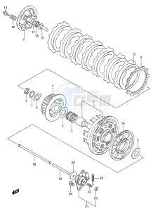 GSX600F (E28) Katana drawing CLUTCH (MODEL J K L M)