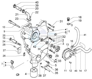 X9 500 Evolution (abs) drawing Flywheel Cover-Oil Filter