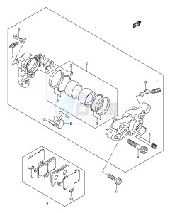 GSF650 (E2) Bandit drawing REAR CALIPER (GSF650K5 UK5 SK5 SUK5 K6 UK6 SK6 SUK6)