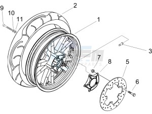 Beverly 125 e3 drawing Rear Wheel