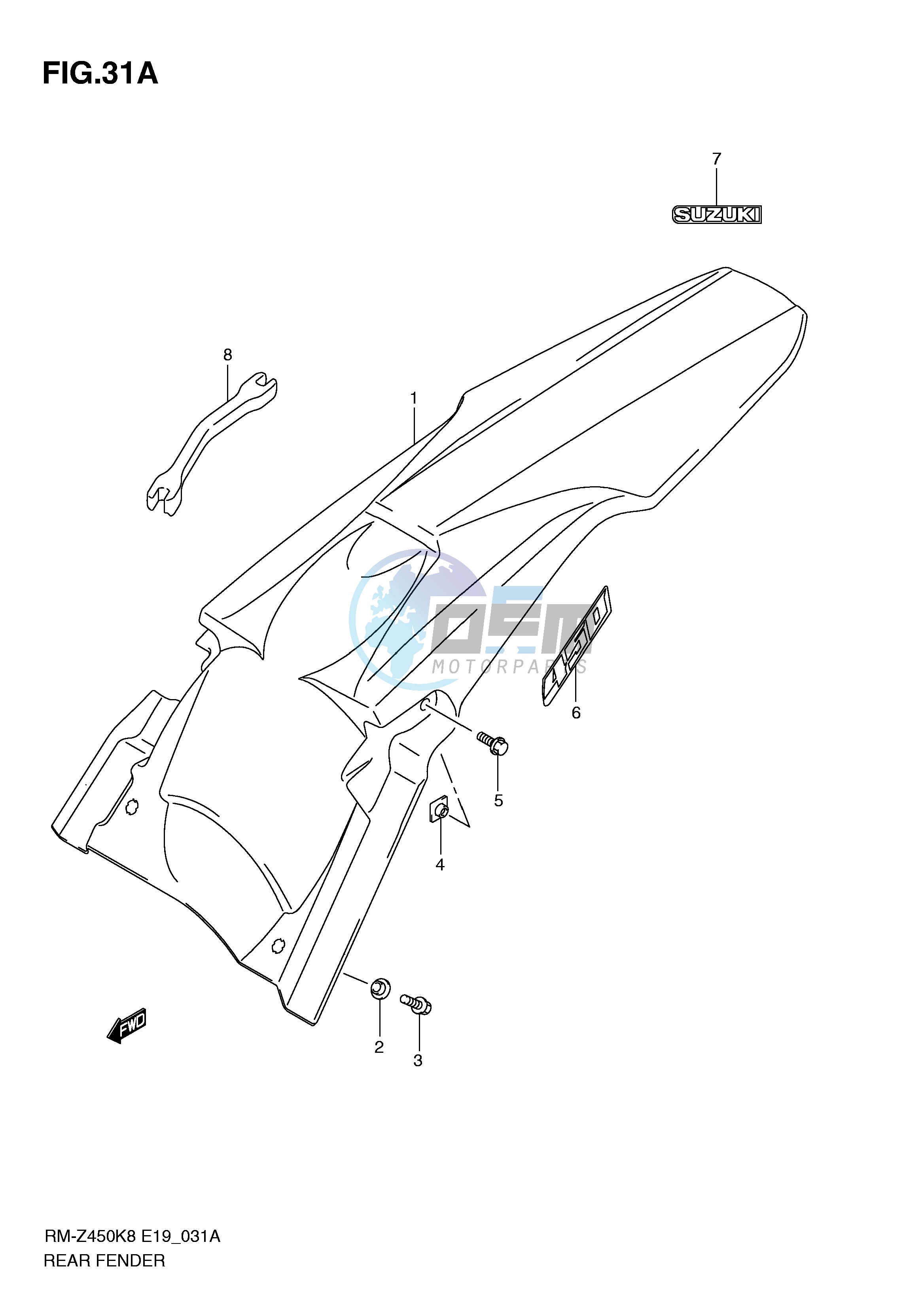 REAR FENDER (RM-Z450L1)