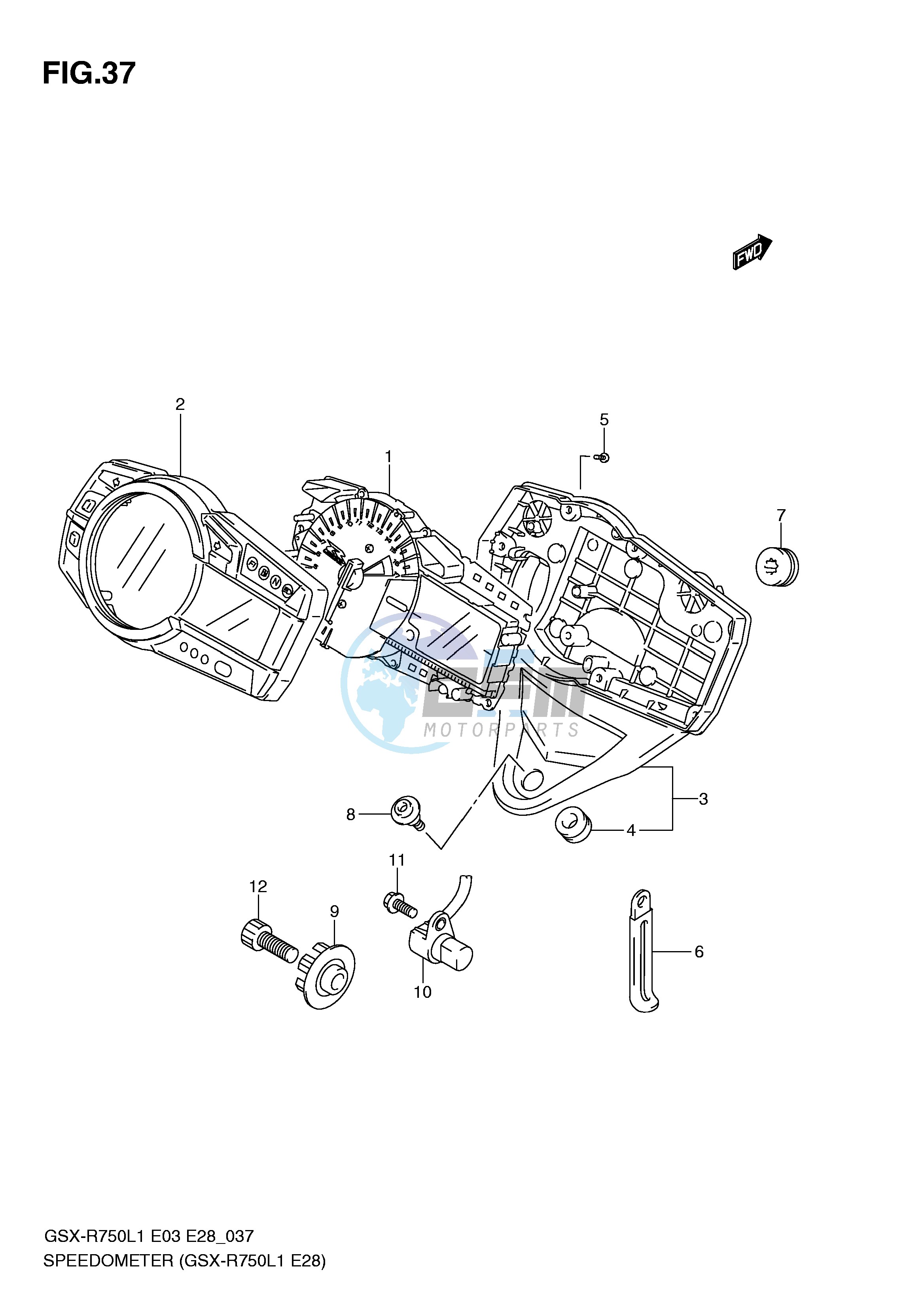 SPEEDOMETER (GSX-R750L1 E28)