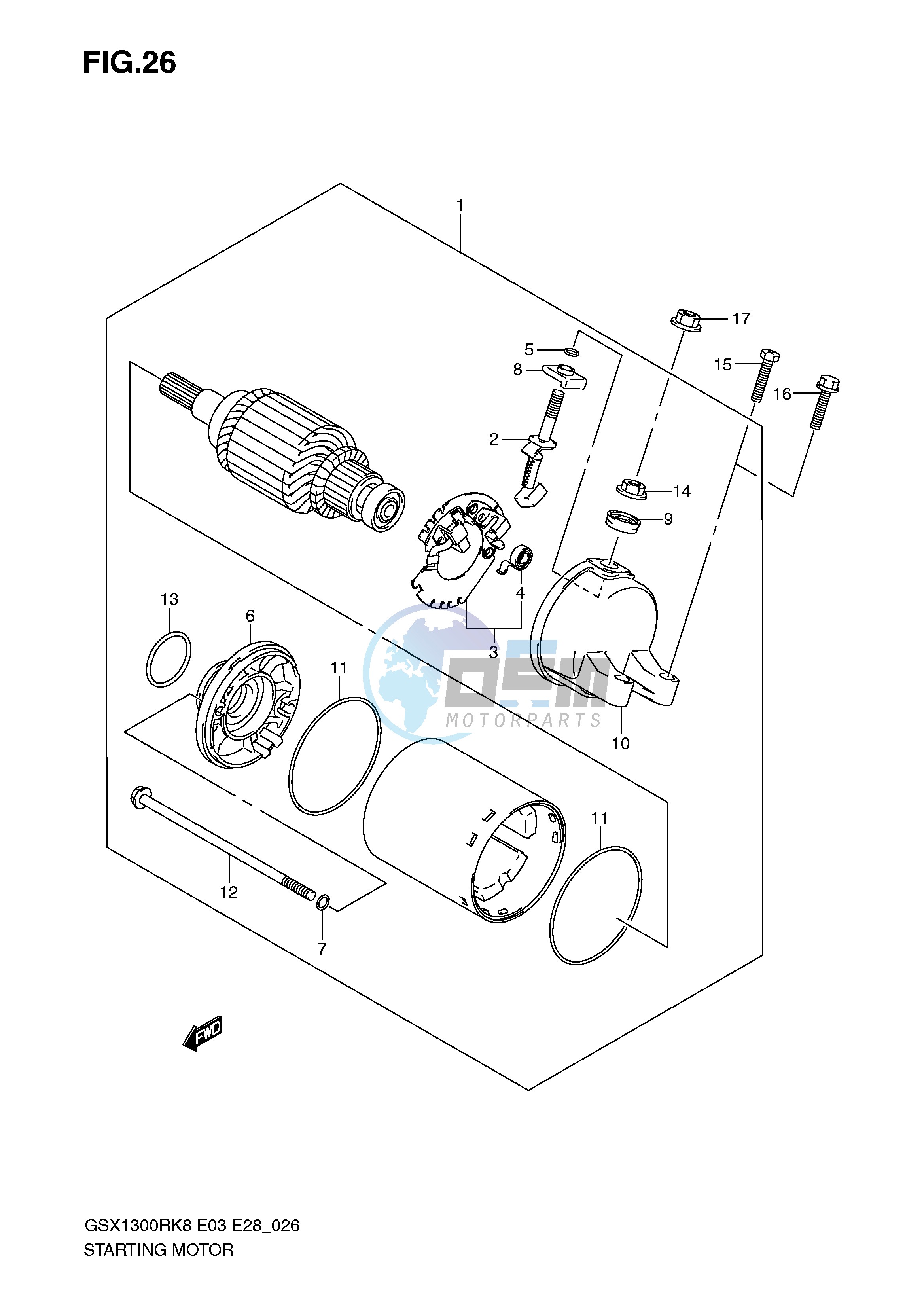 STARTING MOTOR (MODEL K8 K9)