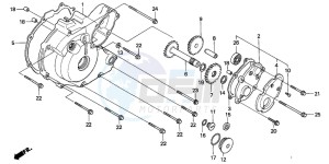 TRX300FW FOURTRAX 300 4X4 drawing LEFT CRANKCASE COVER (1)