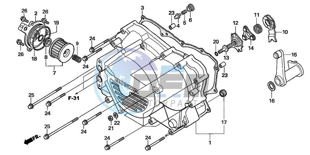 FRONT CRANKCASE COVER (TRX500FM/TM)