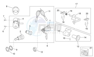 Scarabeo 100 4T e3 drawing Decal - Lock hardware kit