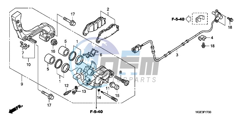 REAR BRAKE CALIPER (VFR1200F)