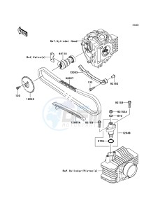 KLX110 KLX110A7F EU drawing Camshaft(s)/Tensioner