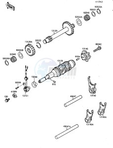 KSF 250 A [MOJAVE 250] (A8-A9) [MOJAVE 250] drawing GEAR CHANGE DRUM_SHIFT FORK-- S- -