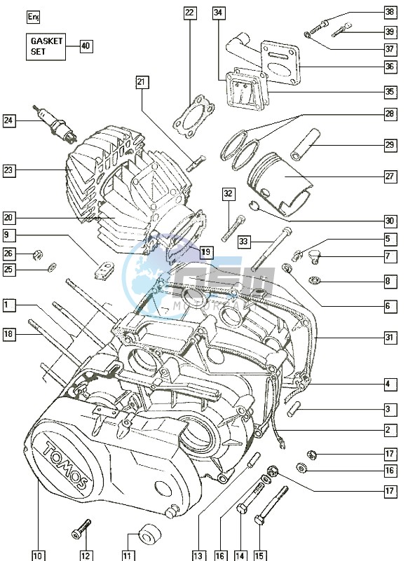 Crankcase-cylinder